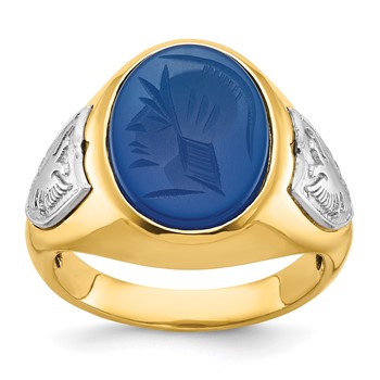 IB Goodman 14k Two-tone Mens Oval Gemstone Ring Mounting