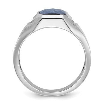 IB Goodman 14k White Gold Mens Octagon Gemstone and Diamond Ring Mounting — alternate view