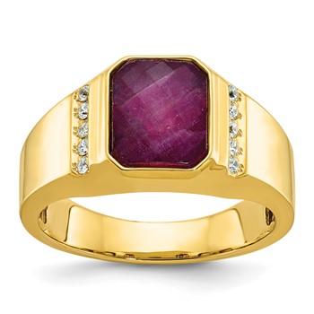 IB Goodman 14k Mens Octagon Gemstone and Diamond Ring Mounting