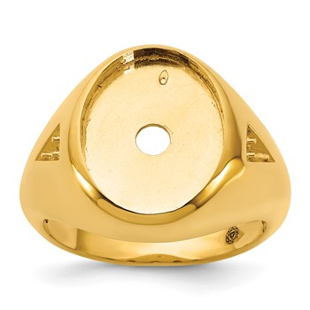 IB Goodman 14k Mens Oval Gemstone and Diamond Ring Mounting