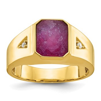 IB Goodman 14k Mens Octagon Gemstone and Diamond Ring Mounting