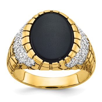 IB Goodman 14k Mens Oval Onyx and Diamond Nugget Ring Mounting