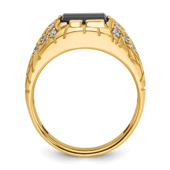 IB Goodman 14k Mens Barrel Onyx and Diamond Nugget Ring Mounting — alternate view