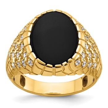 IB Goodman 14k Mens Oval Onyx and Diamond Nugget Ring Mounting