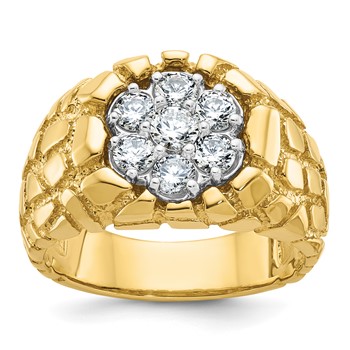 IB Goodman 14k Mens Two-tone Nugget Cluster Ring Mounting