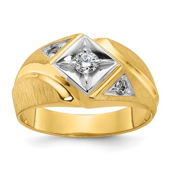 IB Goodman 14k Two-tone Mens Polished and Satin Diamond Ring Mounting