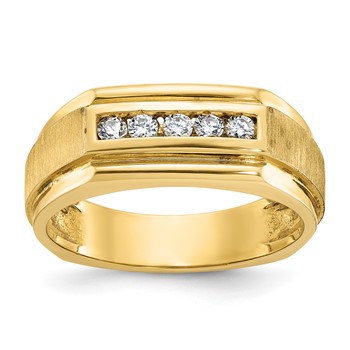 IBGoodman 14k Polished and Satin Five Stone Men's Ring Mounting