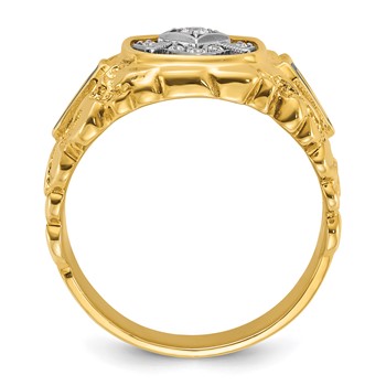 IBGoodman 14k Two-tone Men's Polished and Nugget Textured Blue Lodge Master Masonic Ring Mounting — alternate view