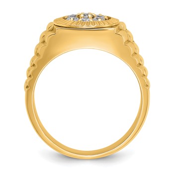 14k IBGoodman Men's Polished Satin & Textured Cluster Ring Mounting — alternate view