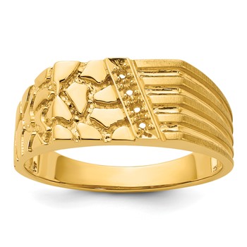 IB Goodman 14k Mens Diamond Nugget Ring Mounting