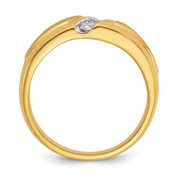 IBGoodman 14k Men's Polished and Satin 3-Stone Ring Mounting — alternate view