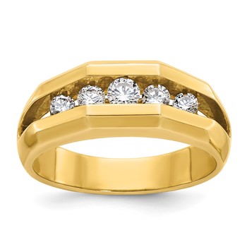 IB Goodman 14k Mens Polished Channel-set 5-Stone Ring Mounting
