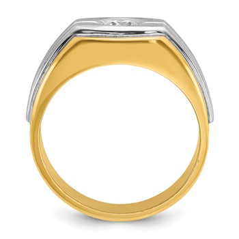 IB Goodman 14k Two-tone Mens Polished and Satin Diamond Ring Mounting — alternate view