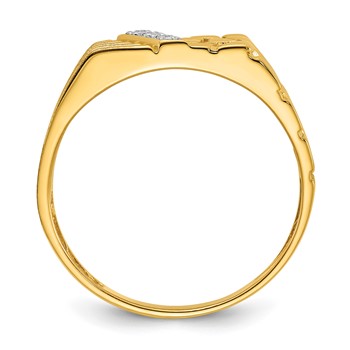 IBGoodman 14k .02 carat Lab Grown Diamond VS/SI+ G+ Complete Textured Men's Nugget Ring — alternate view