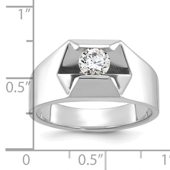 14k White Gold IBGoodman Men's Polished Ring Mounting — alternate view