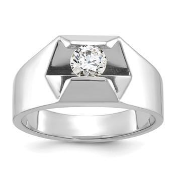 14k White Gold IBGoodman Men's Polished Ring Mounting