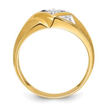 IB Goodman 14k Mens Polished and Satin Diamond Ring Mounting — alternate view