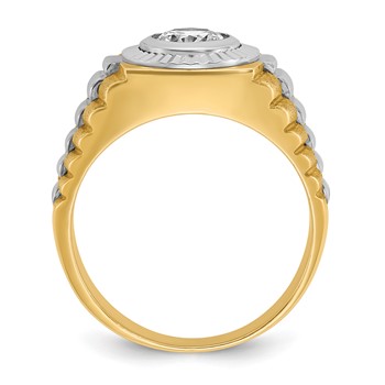 IBGoodman 10k Two-tone Men's Polished Satin and Textured Ring Mounting — alternate view
