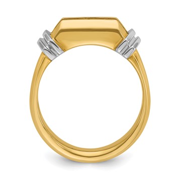 IBGoodman 14k Two-tone Men's Polished and Grooved 5-Stone Ring Mounting — alternate view