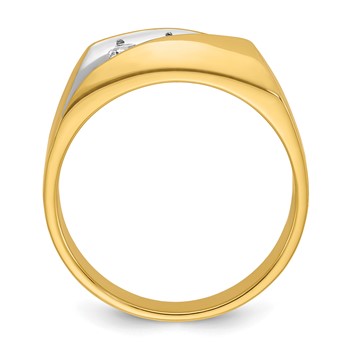 IB Goodman 14k Mens Polished and Grooved 3-Stone Ring Mounting — alternate view