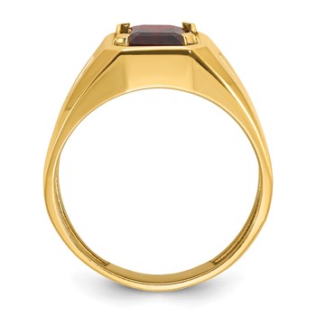 IB Goodman 14k Mens Polished and Satin Octagon Gemstone and Diamond Ring Mounting — alternate view