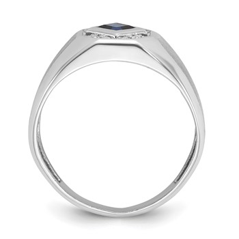 IB Goodman 14k White Gold Mens Square Gemstone and Diamond Satin Ring Mounting — alternate view