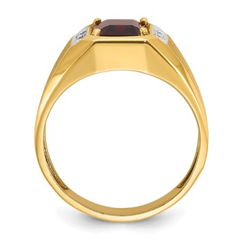 IB Goodman 14k Mens Polished and Satin Octagon Gemstone and Diamond Ring Mounting — alternate view