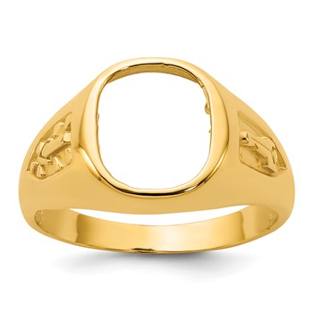 IBGoodman 14k Men's Polished and Textured Blue Lodge Master Masonic Ring Mounting