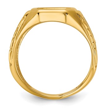 IBGoodman 10k Men's Polished and Textured Blue Lodge Master Masonic Ring Mounting — alternate view