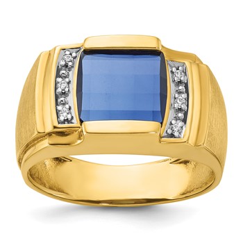 IB Goodman 14k Mens Barrel Gemstone and Diamond Ring Mounting
