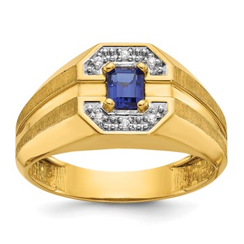 IB Goodman 14k Mens Octagon Gemstone and Diamond Satin Ring Mounting