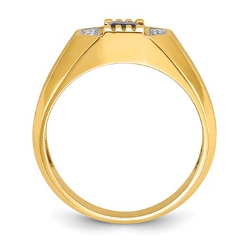 IB Goodman 14k Mens Square Gemstone and Diamond Satin Ring Mounting — alternate view