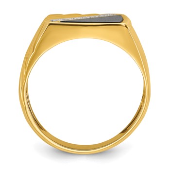 IBGoodman 14k Men's Polished and Grooved Gemstone Ring Mounting — alternate view