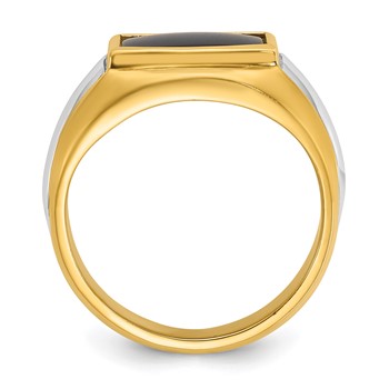 IB Goodman 14k Two-tone Mens Rectangle Onyx Ring Mounting — alternate view
