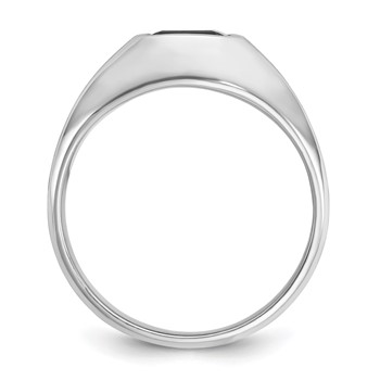 IBGoodman 14k White Gold Men's Polished and Satin Gemstone Ring Mounting — alternate view