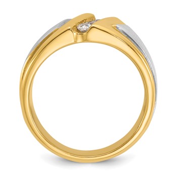 IBGoodman 14k Two-tone Men's Polished and Satin 3-Stone Ring Mounting — alternate view