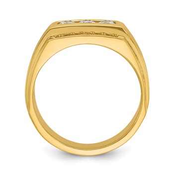 IB Goodman 14k Mens Polished and Satin 3-Row Ring Mounting — alternate view