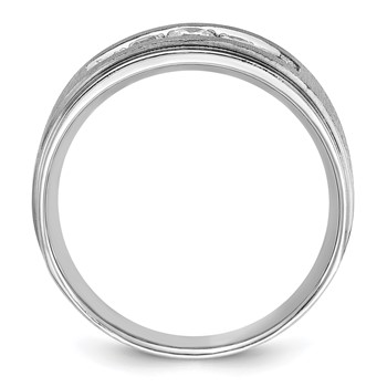 IBGoodman 14k White Gold Polished and Brushed Five Stone Men's Ring Mounting — alternate view
