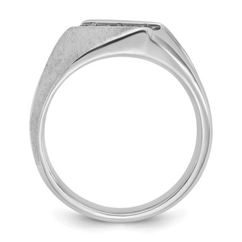 IB Goodman 14k White Gold Mens Polished and Satin 3-Stone Ring Mounting — alternate view