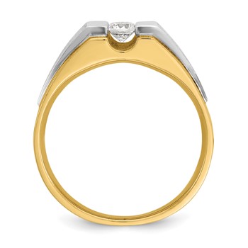 IB Goodman 14k Two-tone Mens Polished and Satin Diamond Ring Mounting — alternate view