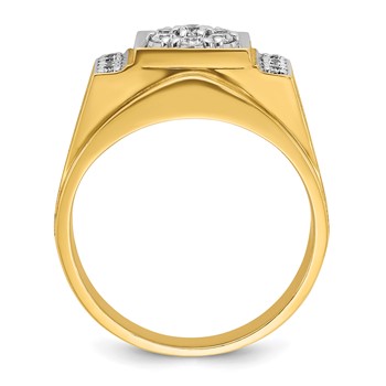 IB Goodman 14k Two-tone Mens Polished and Satin Cluster Ring Mounting — alternate view
