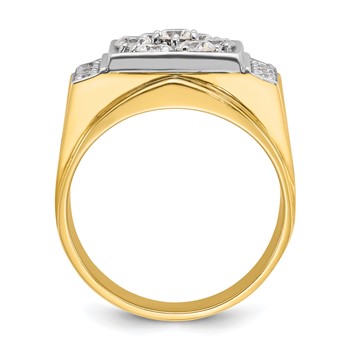 IB Goodman 14k Two-tone Mens Polished and Satin Cluster Ring Mounting — alternate view