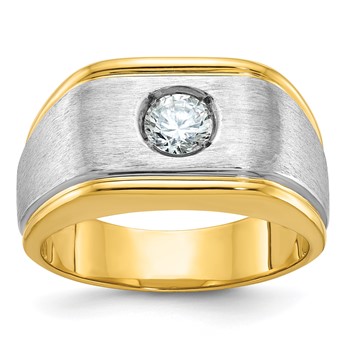 10k Two-tone IBGoodman Men's Polished and Satin Diamond Ring Mounting