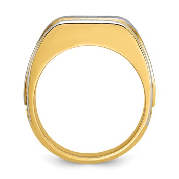 IB Goodman 14k Two-tone Mens Polished and Satin Diamond Ring Mounting — alternate view