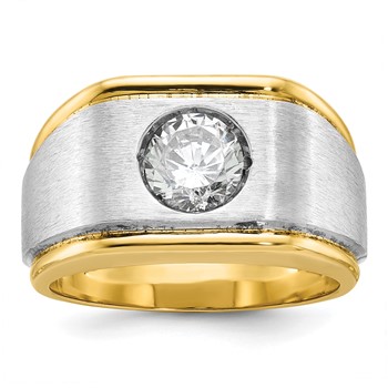 IB Goodman 14k Two-tone Mens Polished and Satin Diamond Ring Mounting