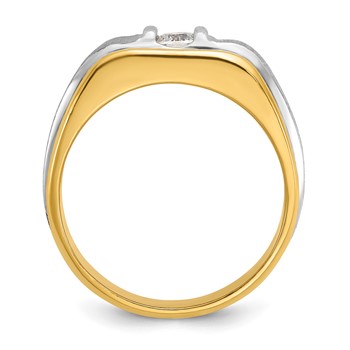 IB Goodman 14k Two-tone Mens Polished and Satin Diamond Ring Mounting — alternate view
