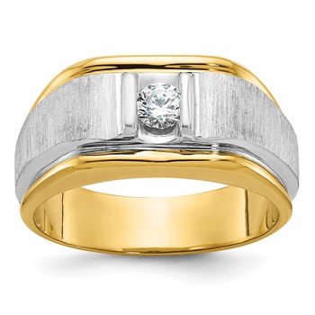 IB Goodman 14k Two-tone Mens Polished and Satin Diamond Ring Mounting