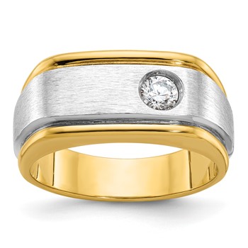 IB Goodman 14k Two-tone Mens Polished and Satin Diamond Ring Mounting
