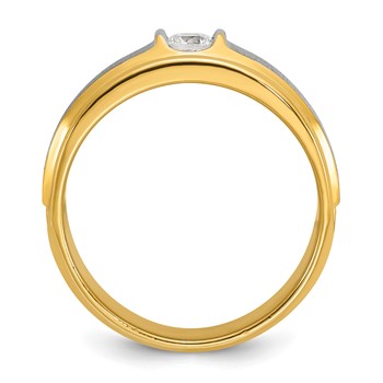 IB Goodman 14k Two-tone Mens Polished and Satin Diamond Ring Mounting — alternate view
