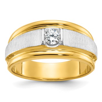 IB Goodman 14k Two-tone Mens Polished and Satin Diamond Ring Mounting